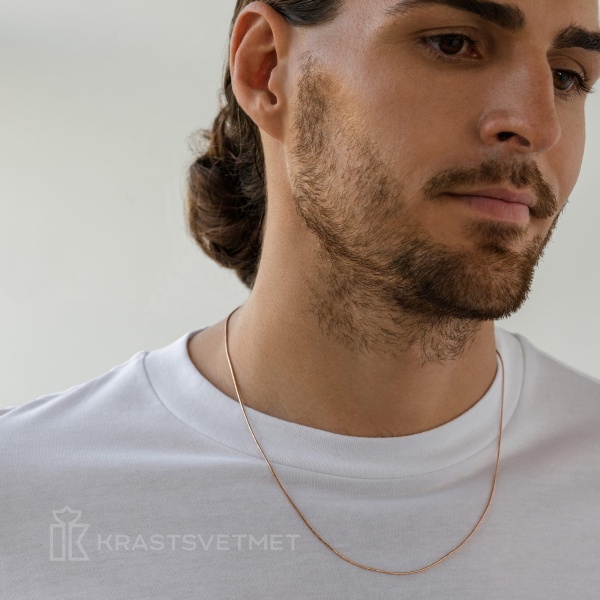 Цепь из красного золота 585, плетение «Снейк»